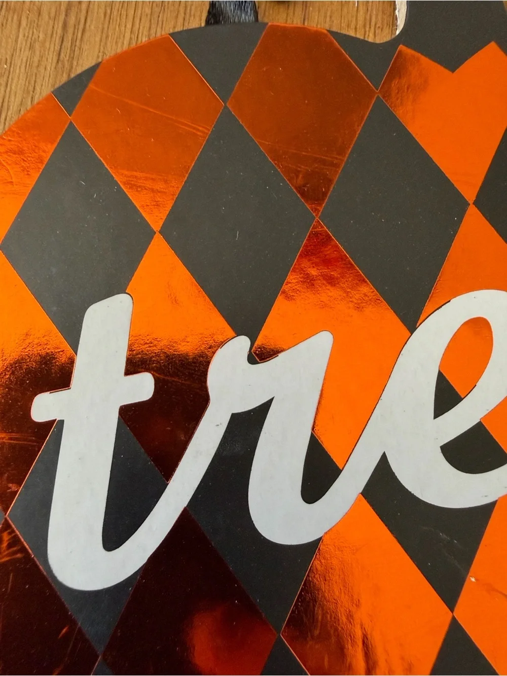 Hobby Lobby Orange Black White Halloween 'Trick or Treat' Hanging Pumpkin Sign